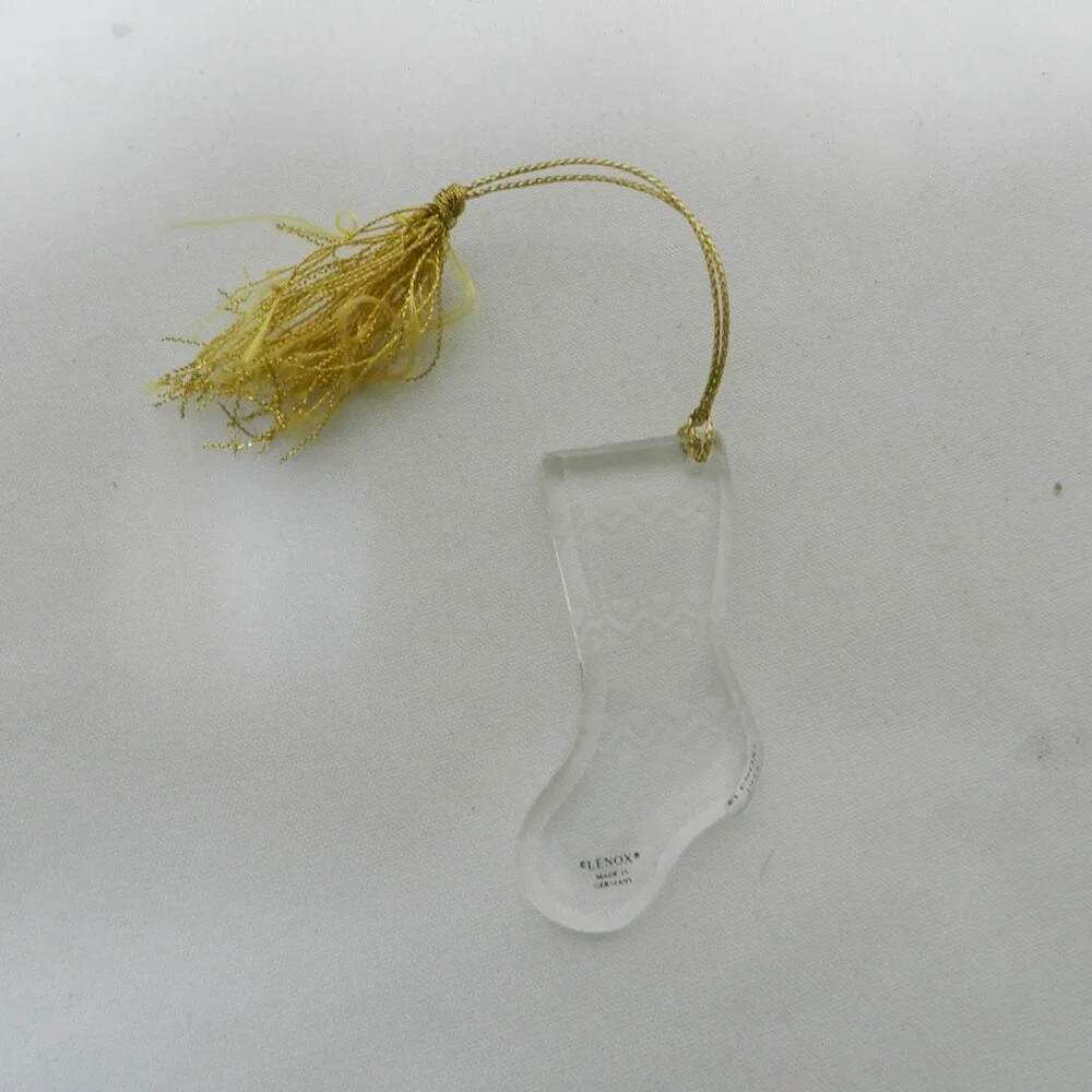 Lenox Crystal Vintage 1992 Heart embossed Stocking w/ Box Holidays